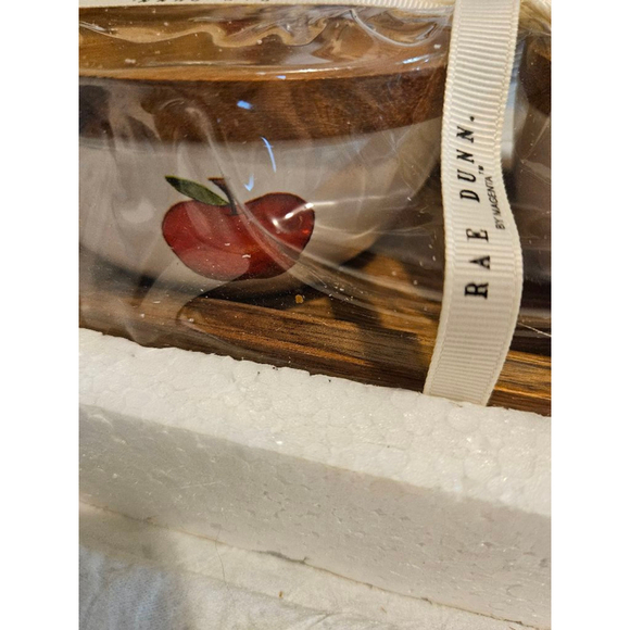 Rae Dunn Kitchen Pinch Bowls Set White Brown Tray NEW - Picture 9 of 12